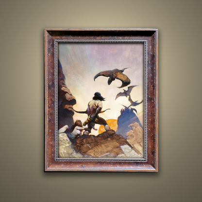Frank Frazetta’s “Return of Jongor” artwork from the Frazetta Art Museum&
