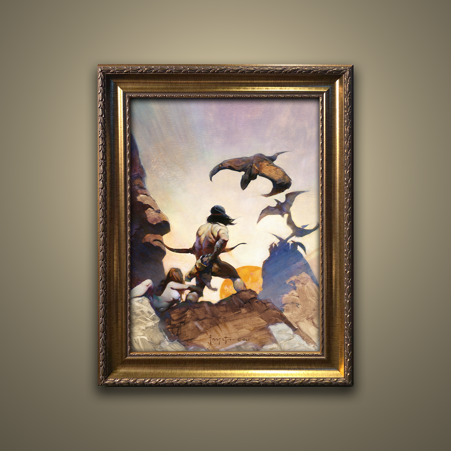 Frank Frazetta’s “Return of Jongor” artwork from the Frazetta Art Museum&