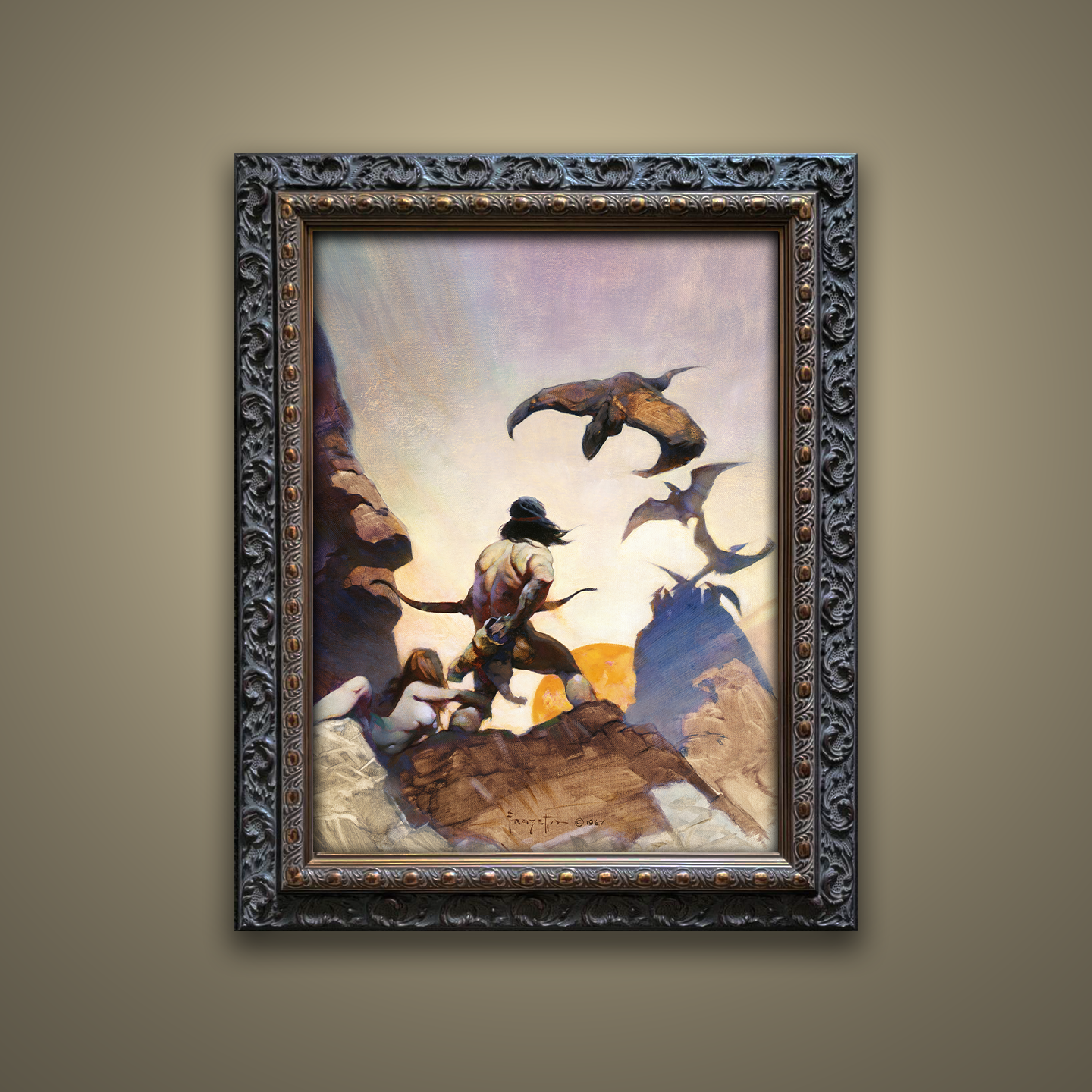 Frank Frazetta’s “Return of Jongor” artwork from the Frazetta Art Museum&