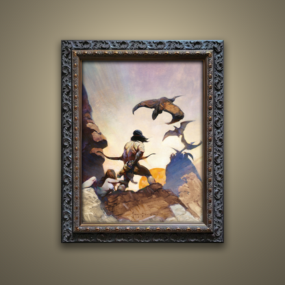 Frank Frazetta’s “Return of Jongor” artwork from the Frazetta Art Museum&
