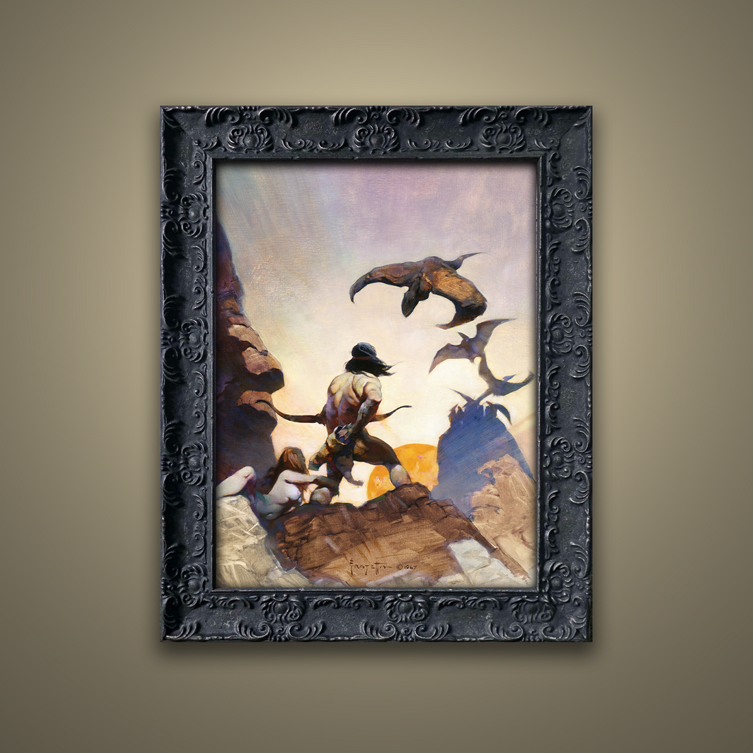 Frank Frazetta’s “Return of Jongor” artwork from the Frazetta Art Museum&