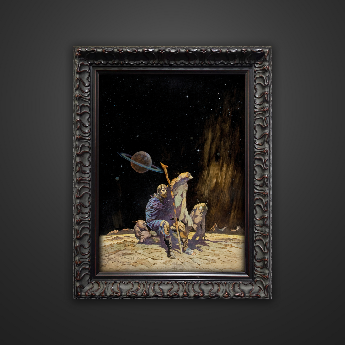 Frank Frazetta’s “Stranded” artwork from the Frazetta Art Museum&