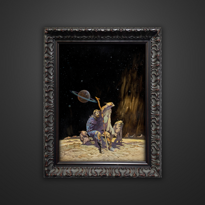 Frank Frazetta’s “Stranded” artwork from the Frazetta Art Museum&