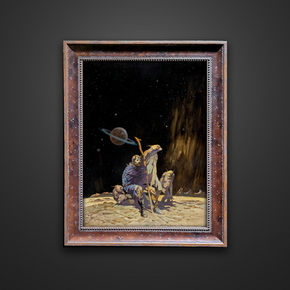 Frank Frazetta’s “Stranded” artwork from the Frazetta Art Museum&