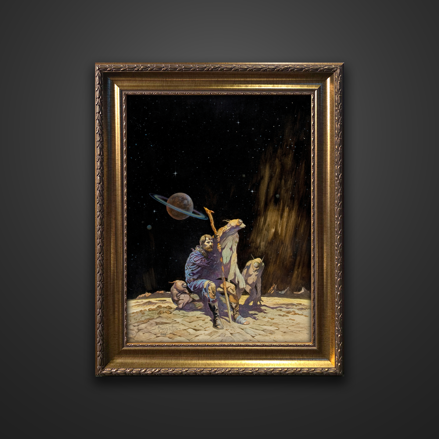 Frank Frazetta’s “Stranded” artwork from the Frazetta Art Museum&