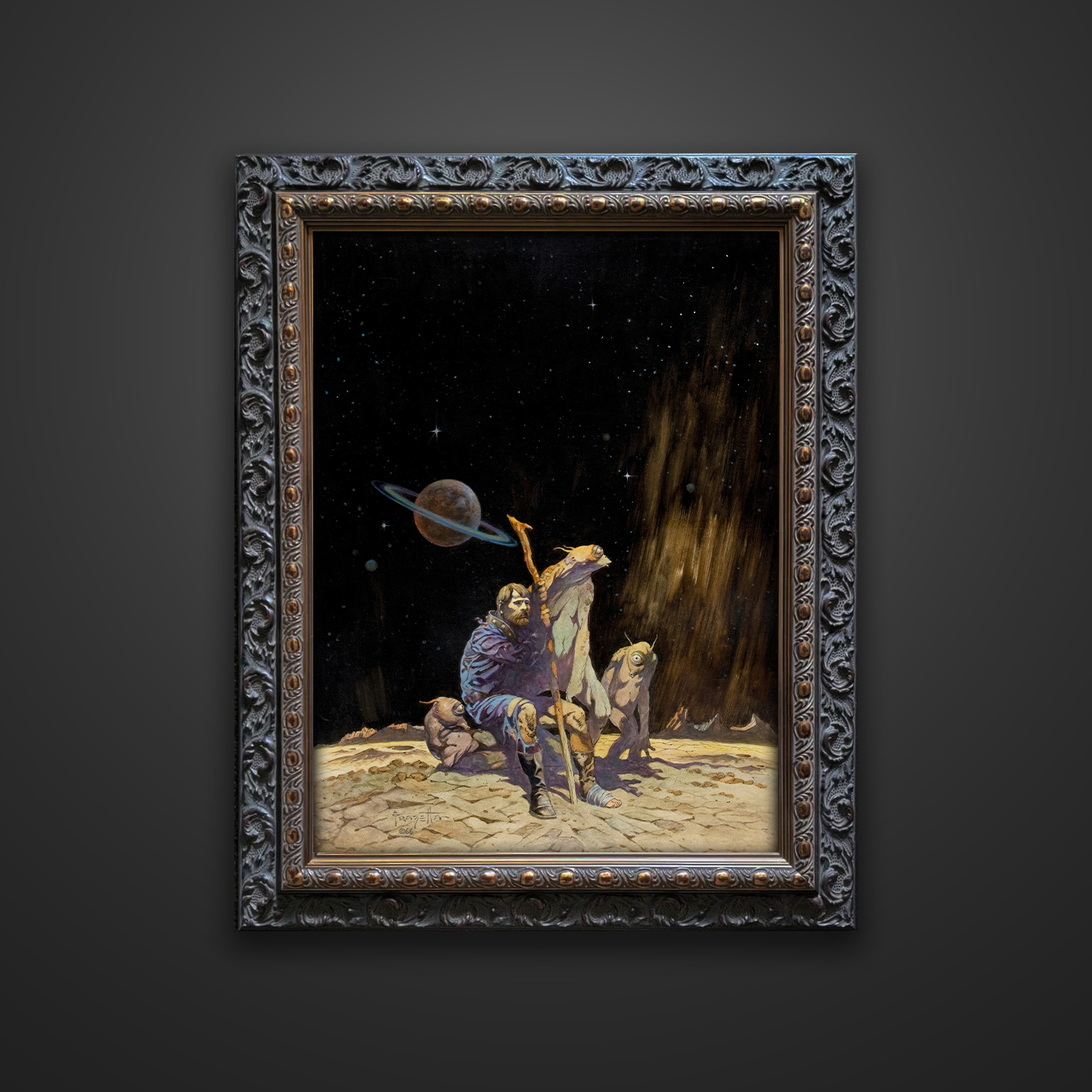 Frank Frazetta’s “Stranded” artwork from the Frazetta Art Museum&