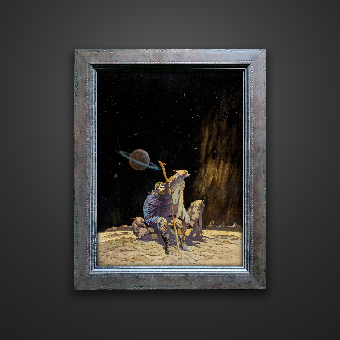 Frank Frazetta’s “Stranded” artwork from the Frazetta Art Museum&