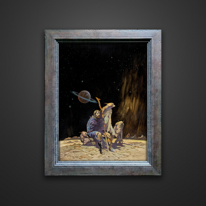 Frank Frazetta’s “Stranded” artwork from the Frazetta Art Museum&