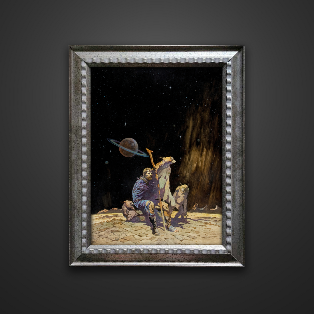 Frank Frazetta’s “Stranded” artwork from the Frazetta Art Museum&