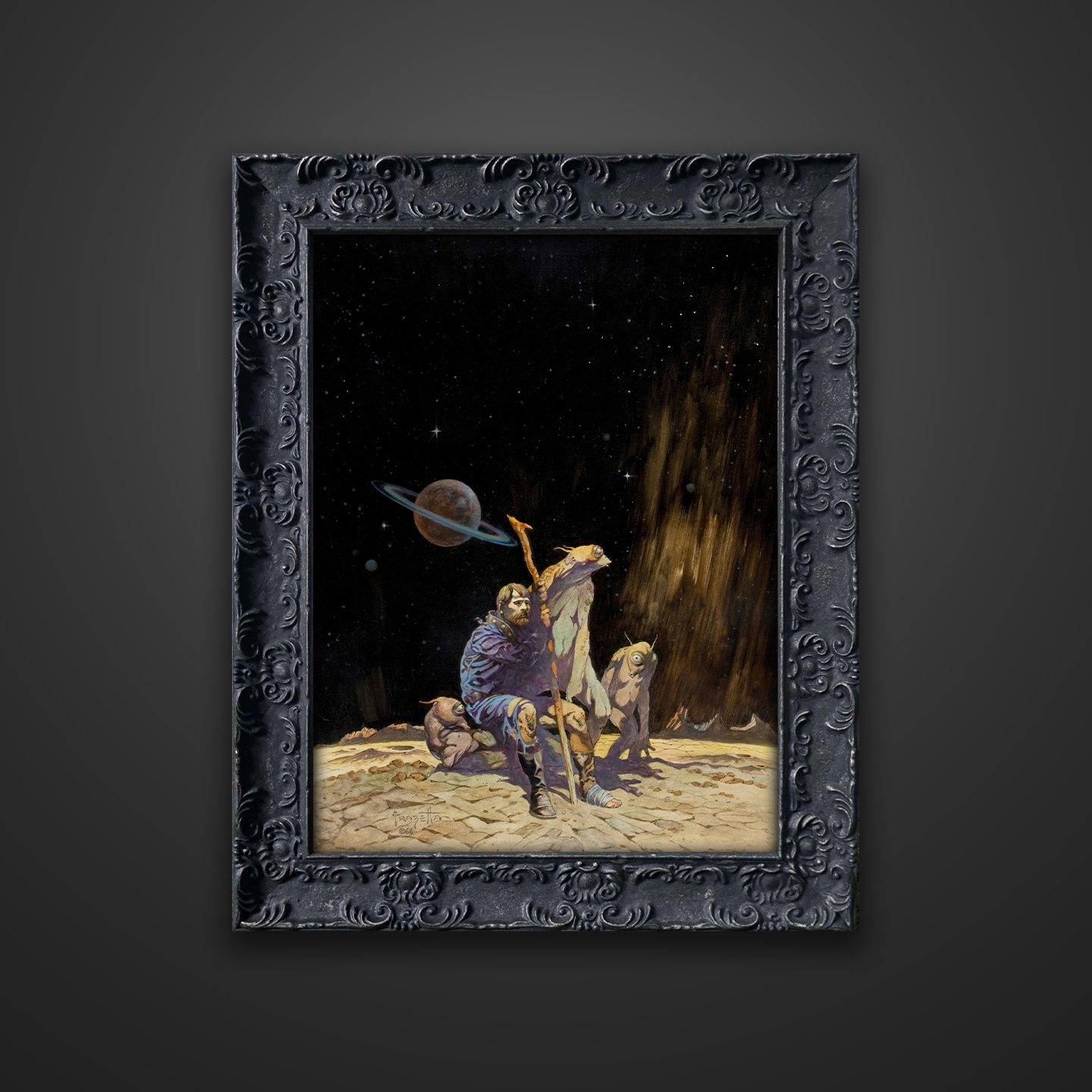 Frank Frazetta’s “Stranded” artwork from the Frazetta Art Museum&