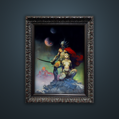 Frank Frazetta’s “Swordsman of Mars” artwork from the Frazetta Art Museum&