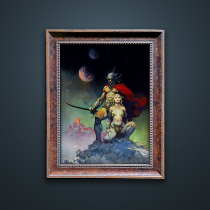 Frank Frazetta’s “Swordsman of Mars” artwork from the Frazetta Art Museum&