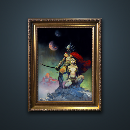 Frank Frazetta’s “Swordsman of Mars” artwork from the Frazetta Art Museum&
