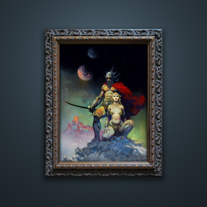 Frank Frazetta’s “Swordsman of Mars” artwork from the Frazetta Art Museum&