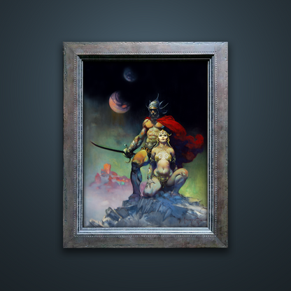 Frank Frazetta’s “Swordsman of Mars” artwork from the Frazetta Art Museum&