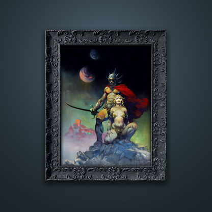 Frank Frazetta’s “Swordsman of Mars” artwork from the Frazetta Art Museum&