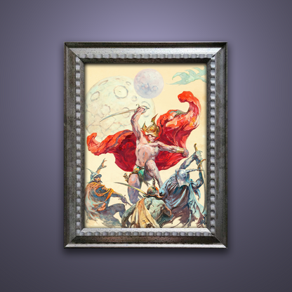 Frank Frazetta’s “Swordsmen in the Sky” artwork from the Frazetta Art Museum&