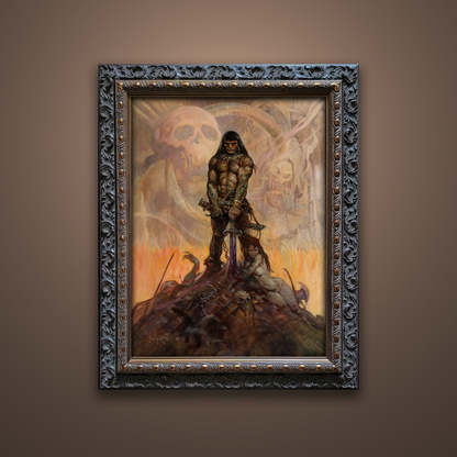 Frank Frazetta’s “Barbarian” artwork from the Frazetta Art Museum&