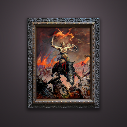 Frank Frazetta’s “Berserker” artwork from the Frazetta Art Museum&