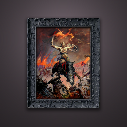 Frank Frazetta’s “Berserker” artwork from the Frazetta Art Museum&