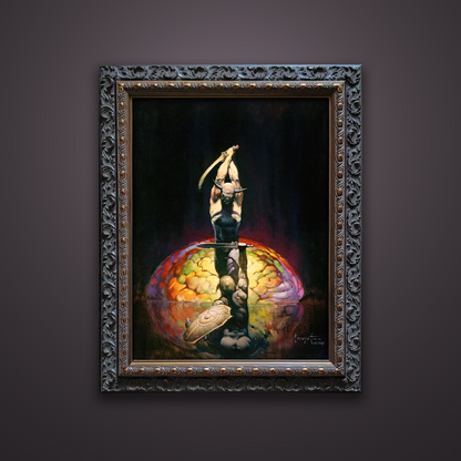 Frank Frazetta’s “The Brain” artwork from the Frazetta Art Museum&