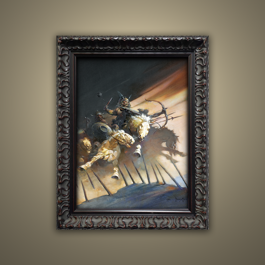 Frank Frazetta’s “The Huns” artwork from the Frazetta Art Museum&