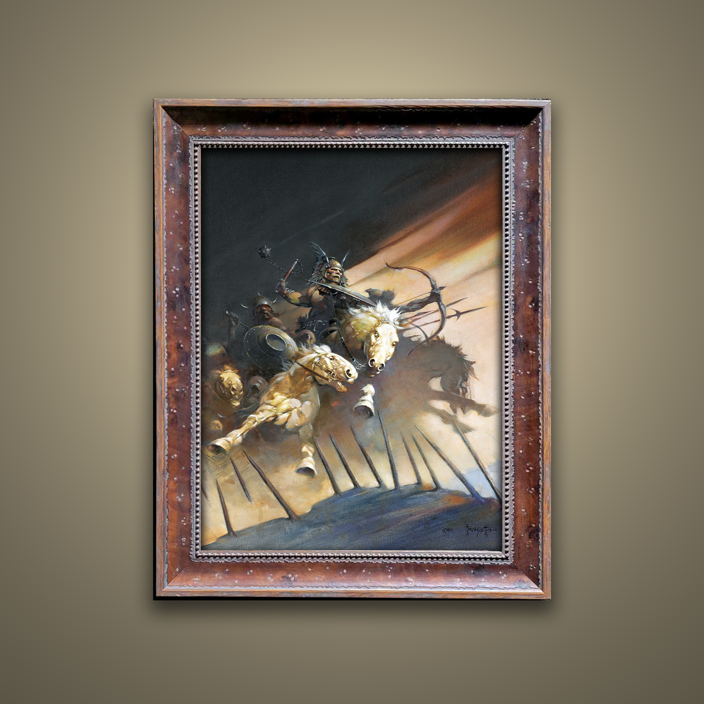 Frank Frazetta’s “The Huns” artwork from the Frazetta Art Museum&