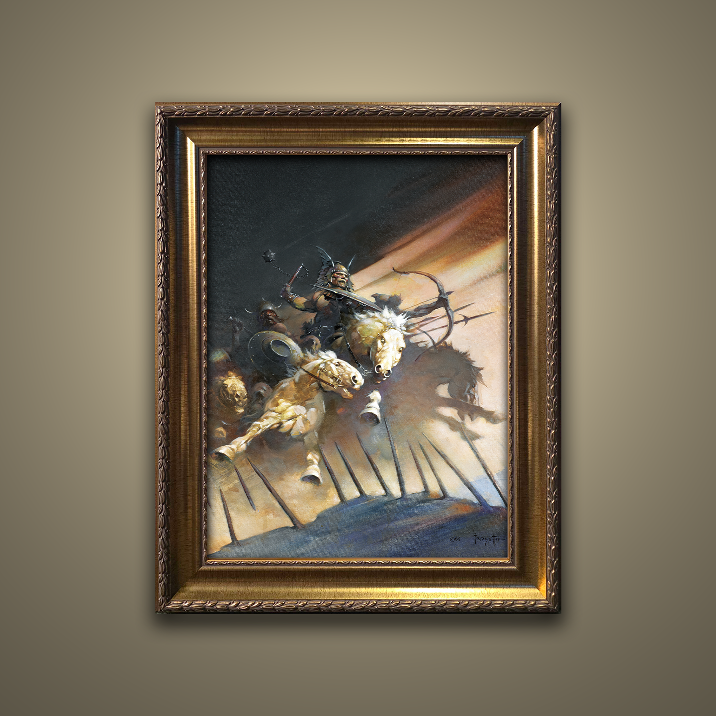 Frank Frazetta’s “The Huns” artwork from the Frazetta Art Museum&