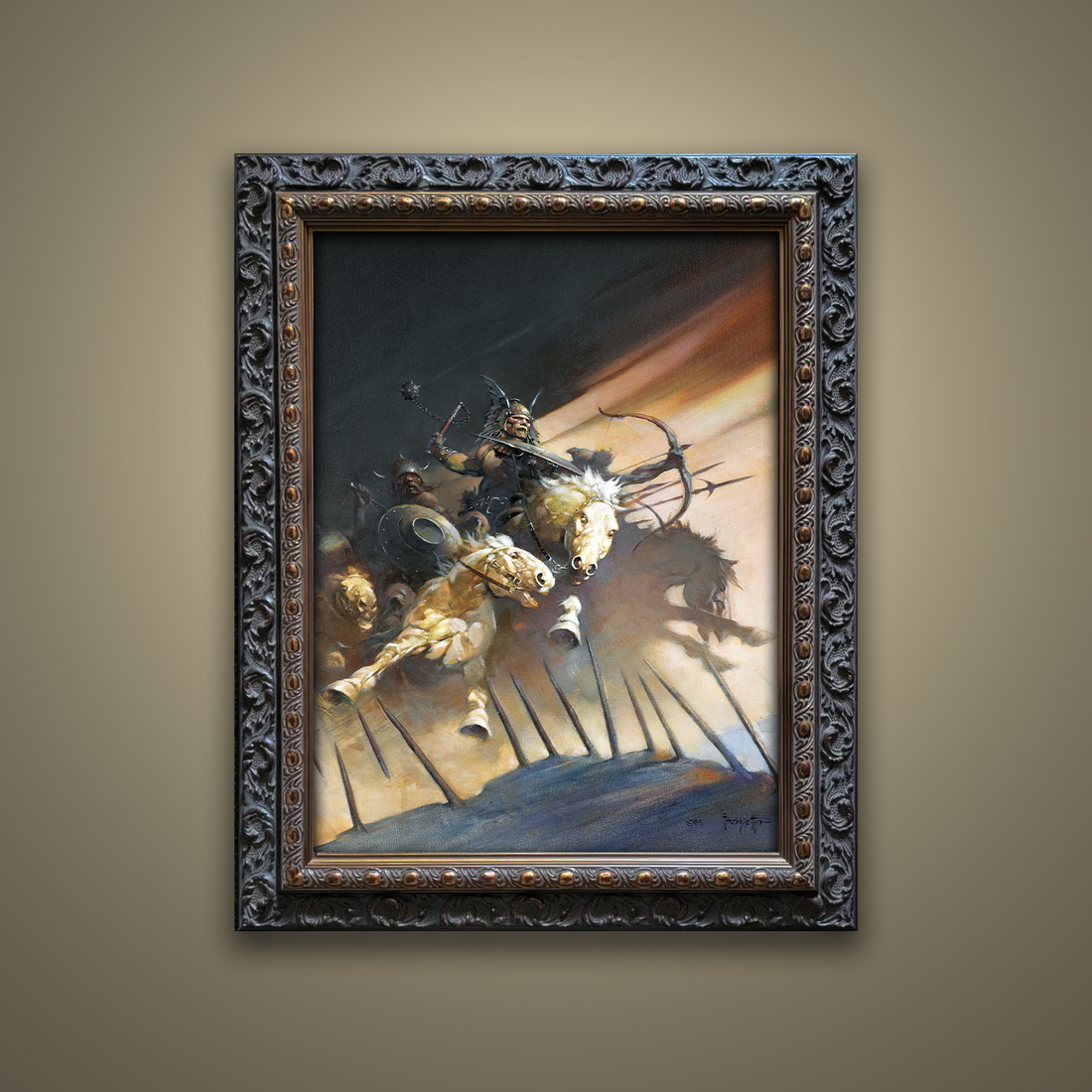 Frank Frazetta’s “The Huns” artwork from the Frazetta Art Museum&