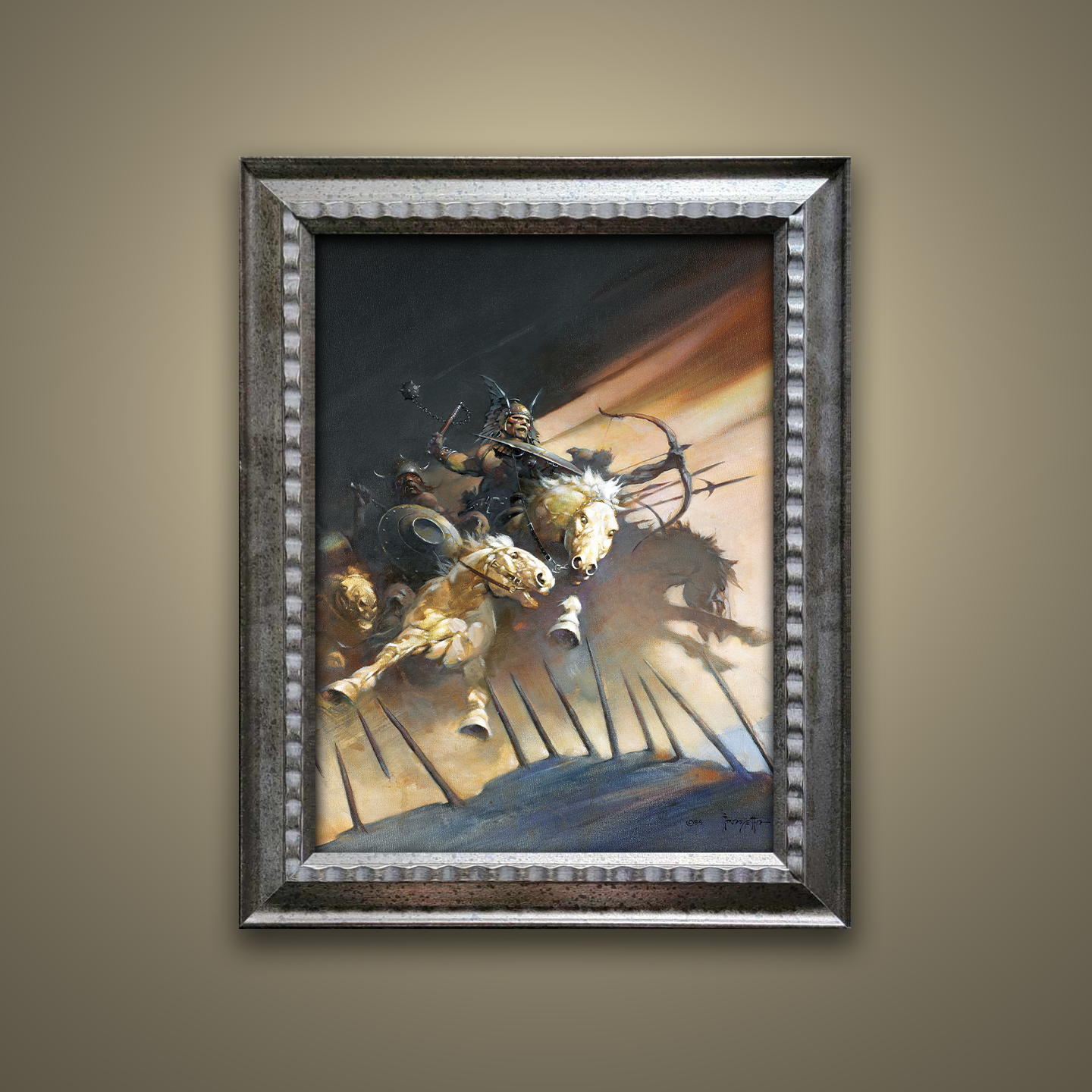 Frank Frazetta’s “The Huns” artwork from the Frazetta Art Museum&
