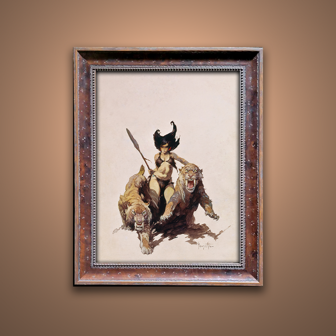 Frank Frazetta’s “The Huntress” artwork from the Frazetta Art Museum&