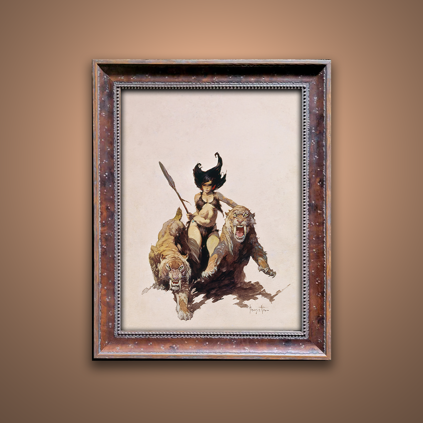Frank Frazetta’s “The Huntress” artwork from the Frazetta Art Museum&