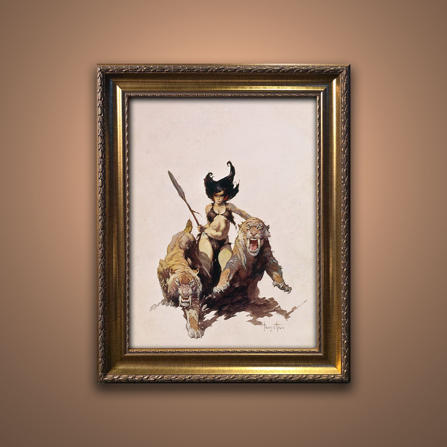 Frank Frazetta’s “The Huntress” artwork from the Frazetta Art Museum&