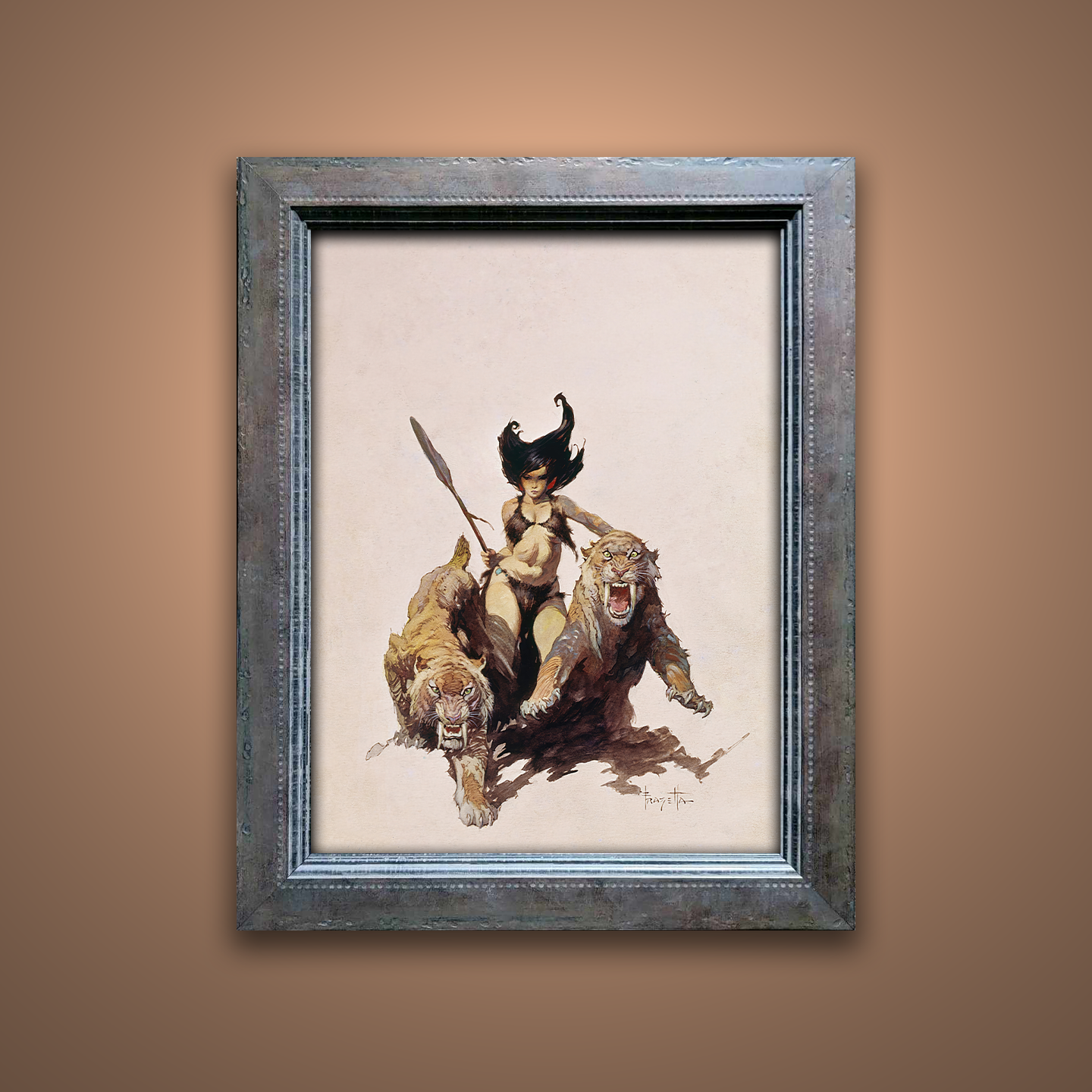 Frank Frazetta’s “The Huntress” artwork from the Frazetta Art Museum&