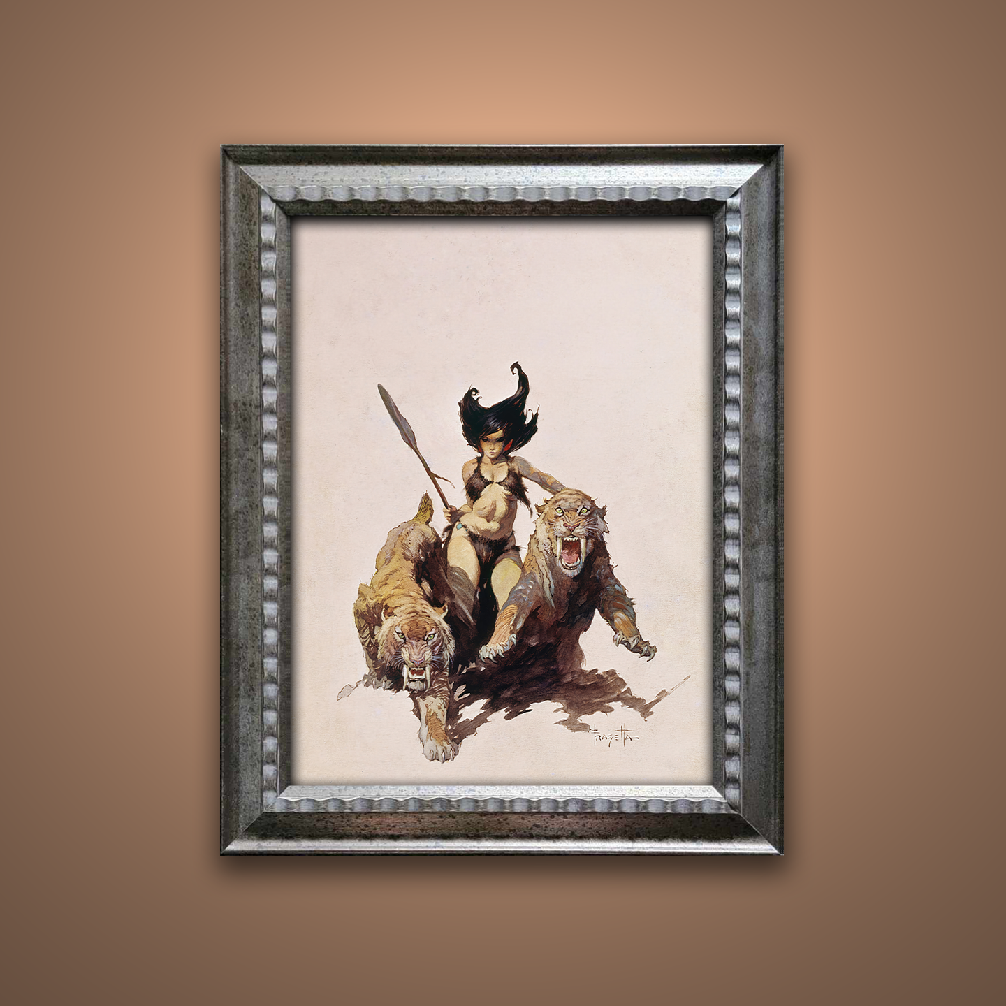Frank Frazetta’s “The Huntress” artwork from the Frazetta Art Museum&