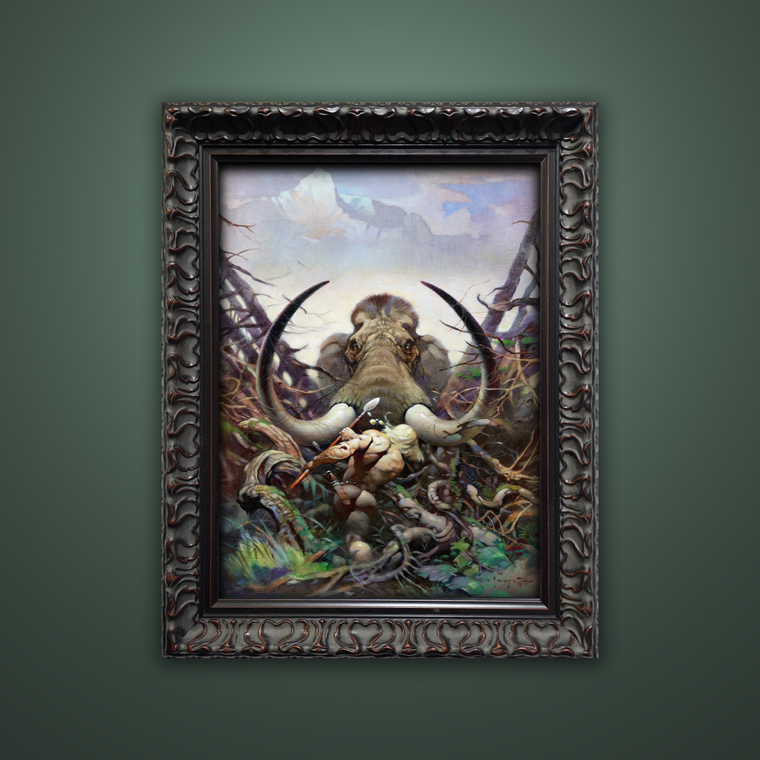 Frank Frazetta’s “The Mammoth” artwork from the Frazetta Art Museum&