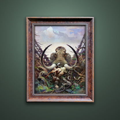 Frank Frazetta’s “The Mammoth” artwork from the Frazetta Art Museum&