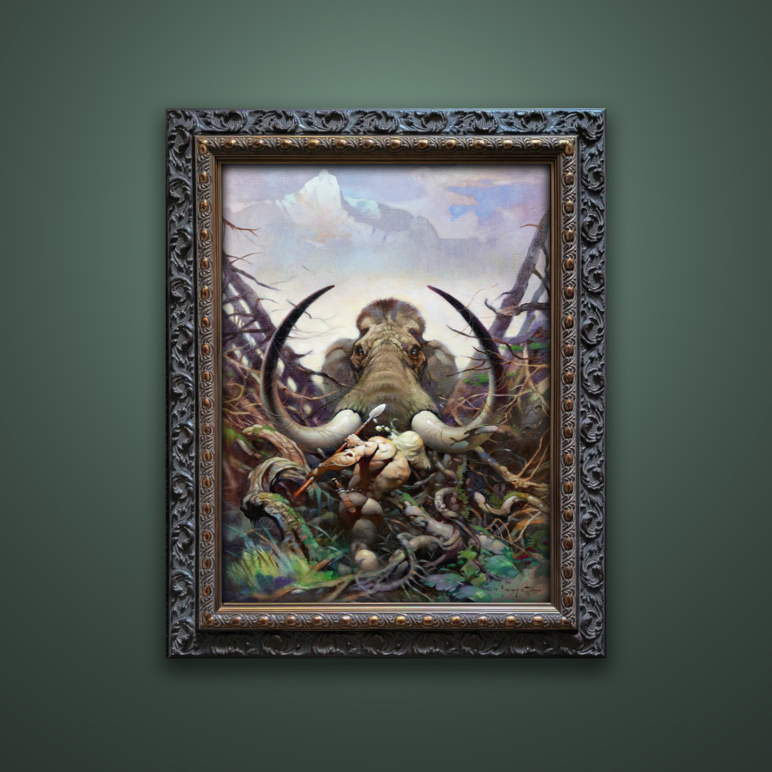 Frank Frazetta’s “The Mammoth” artwork from the Frazetta Art Museum&