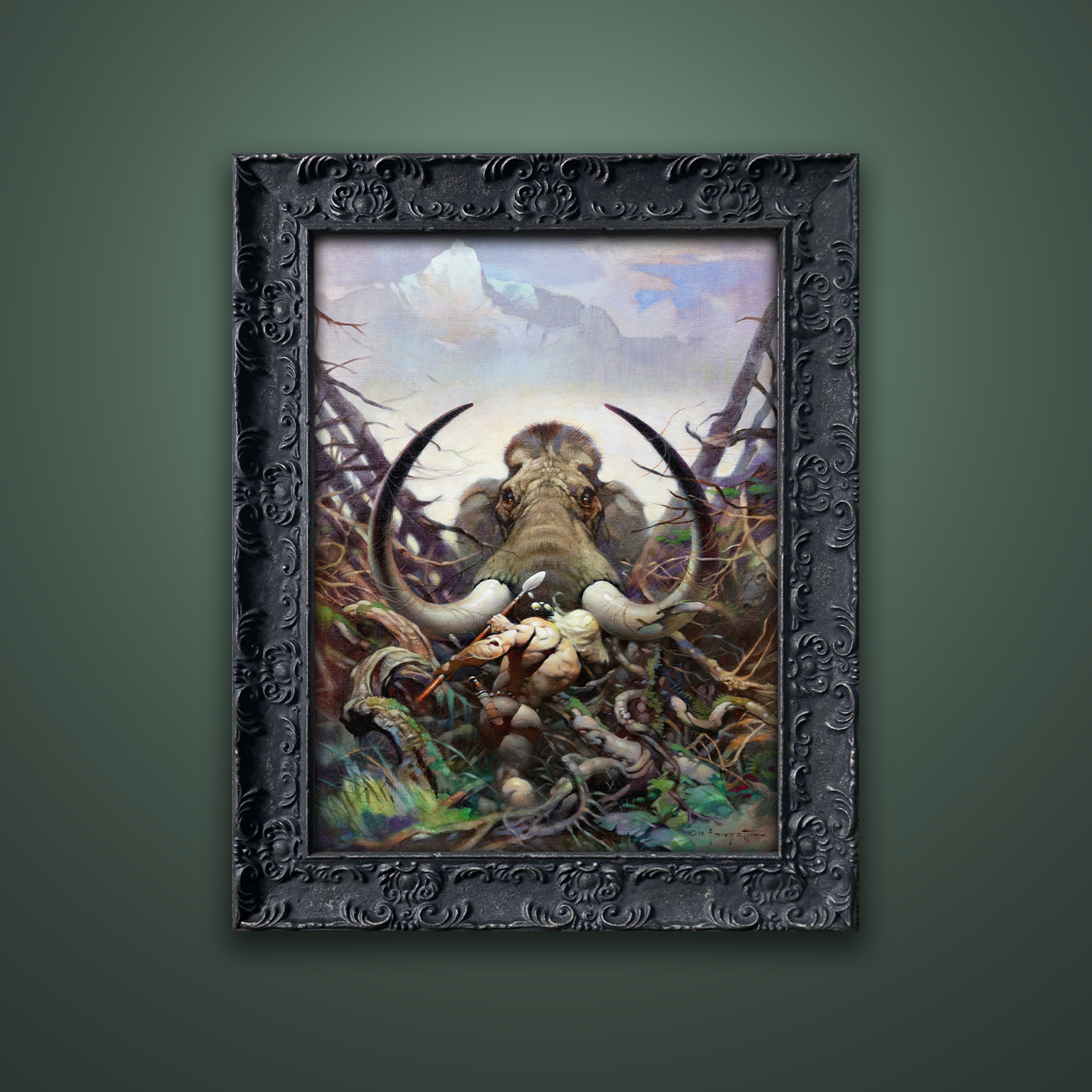 Frank Frazetta’s “The Mammoth” artwork from the Frazetta Art Museum&