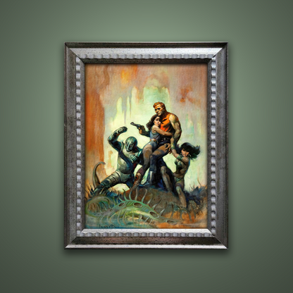 Frank Frazetta’s “The Solar Invasion” artwork from the Frazetta Art Museum&