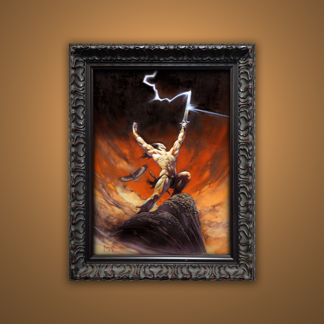 Frank Frazetta’s “The Tempest” artwork from the Frazetta Art Museum&