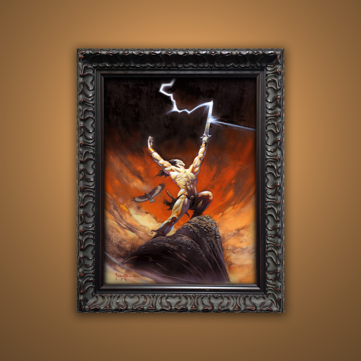 Frank Frazetta’s “The Tempest” artwork from the Frazetta Art Museum&
