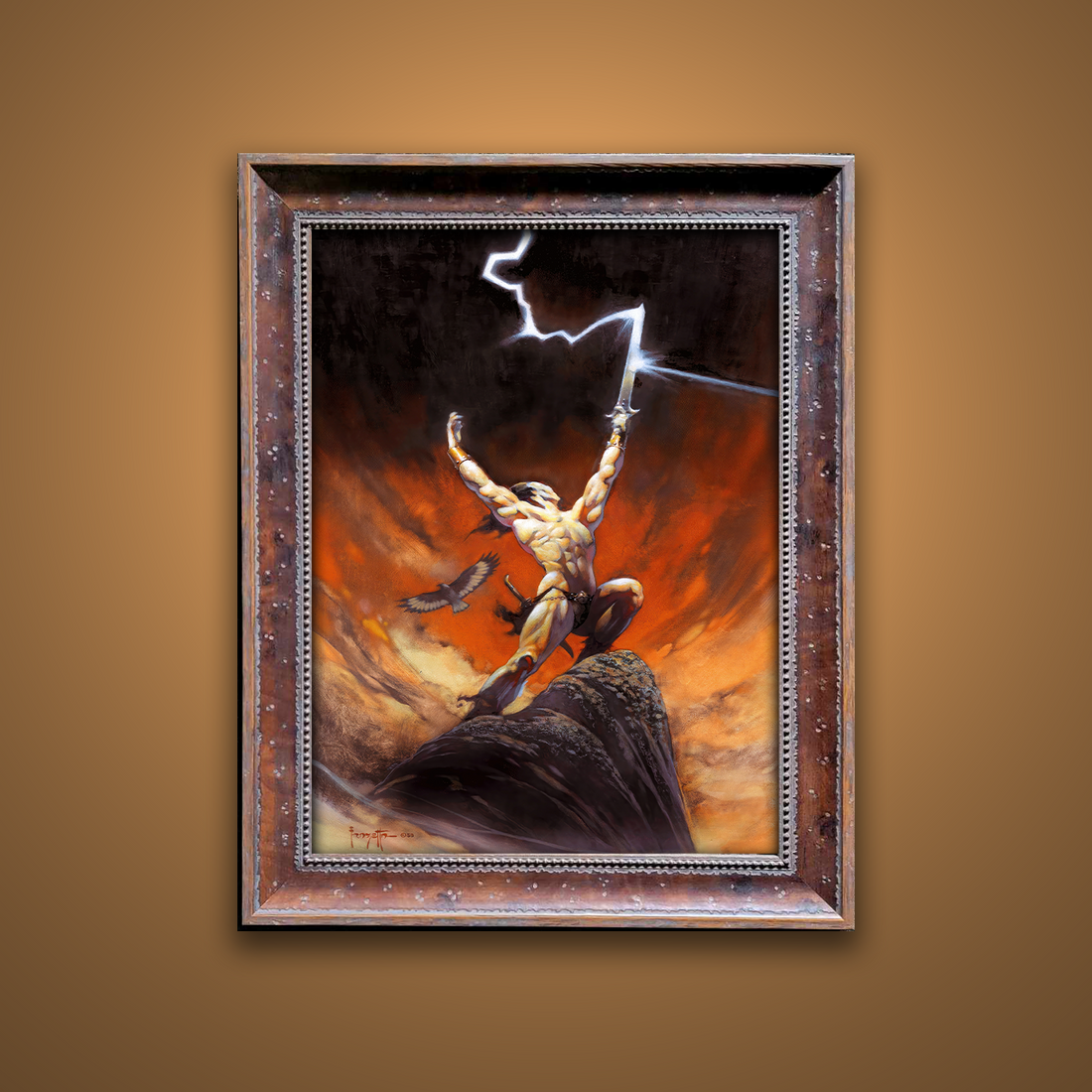 Frank Frazetta’s “The Tempest” artwork from the Frazetta Art Museum&