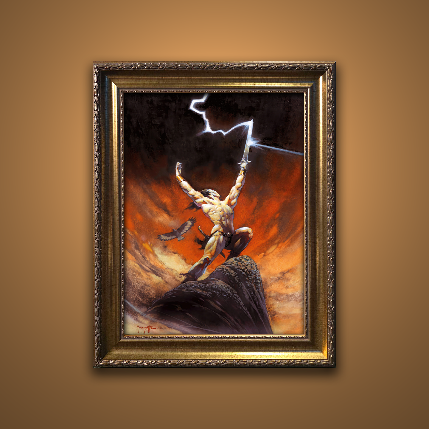 Frank Frazetta’s “The Tempest” artwork from the Frazetta Art Museum&