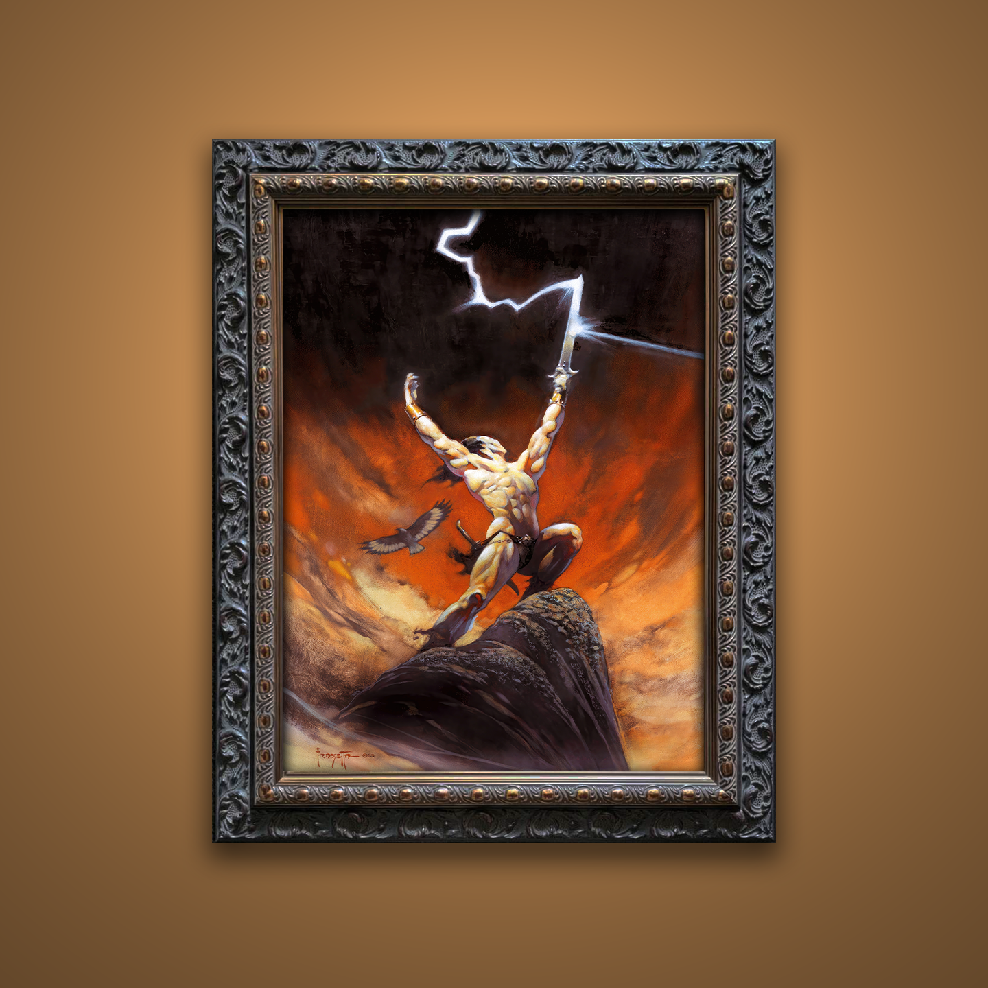 Frank Frazetta’s “The Tempest” artwork from the Frazetta Art Museum&