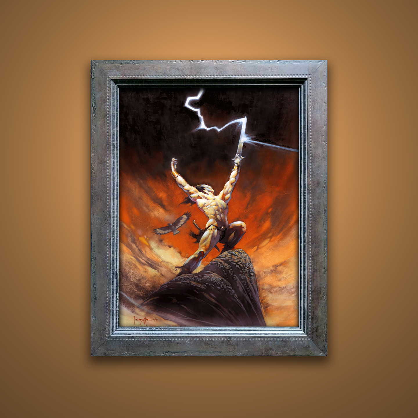 Frank Frazetta’s “The Tempest” artwork from the Frazetta Art Museum&
