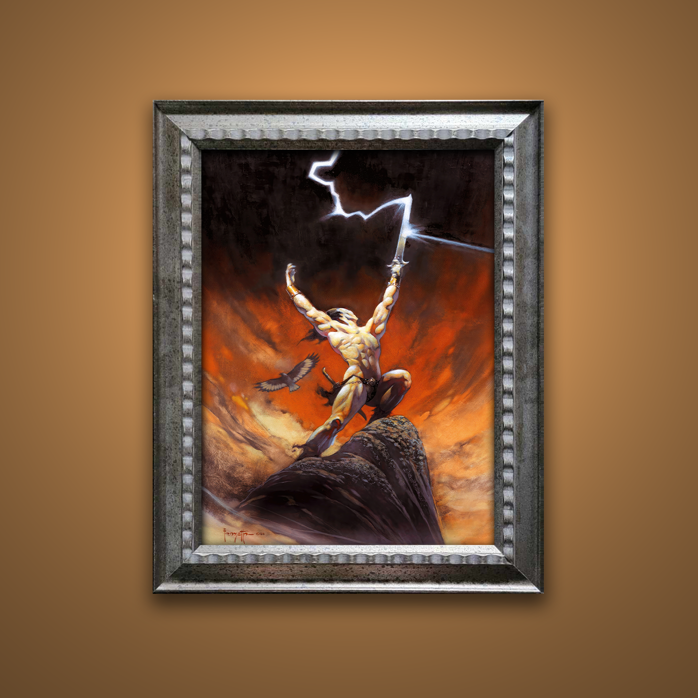 Frank Frazetta’s “The Tempest” artwork from the Frazetta Art Museum&