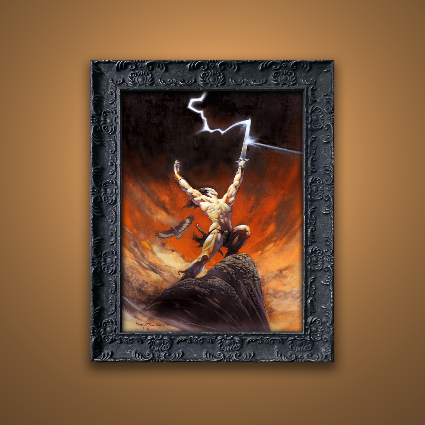 Frank Frazetta’s “The Tempest” artwork from the Frazetta Art Museum&