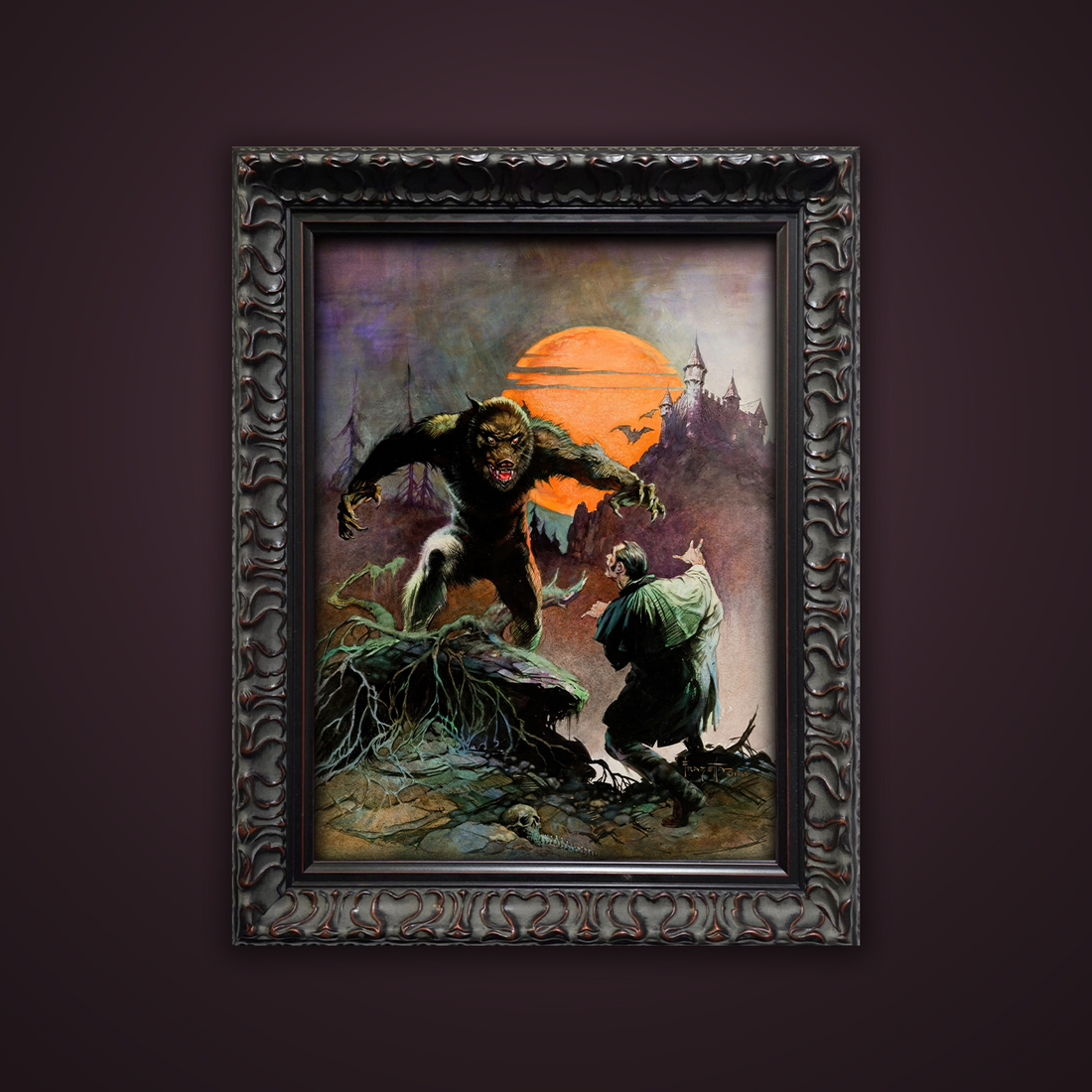 Frank Frazetta’s “The Wolfman” artwork from the Frazetta Art Museum&