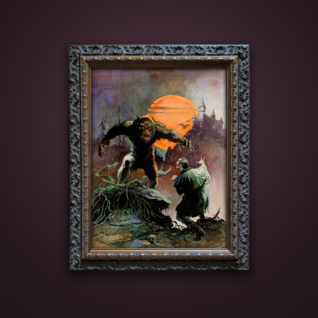 Frank Frazetta’s “The Wolfman” artwork from the Frazetta Art Museum&